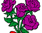 Desenho Ramo de rosas pintado por milena
