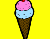 Desenho Cone de gelado pintado por Natacha