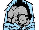 Desenho Urso a hibernar pintado por Lívia