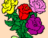 Desenho Ramo de rosas pintado por bruna mara manoel