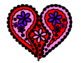 Desenho Coração de flores pintado por beatriz