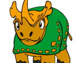 Desenho Rinoceronte pintado por ana  carolina rabelo