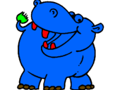 Desenho Hipopótamo pintado por michel y alondraY IARA