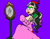Desenho Princesa e espelho pintado por naia