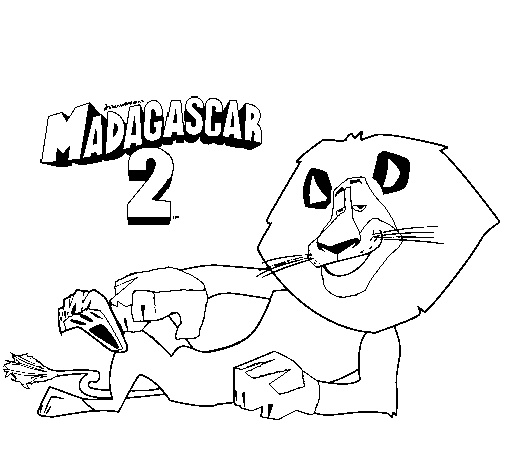 Desenho Madagascar 2 Alex pintado por lia lima