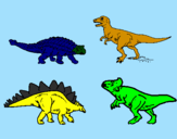 Desenho Dinossauros de terra pintado por dinosauros