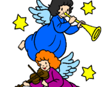 Desenho Anjos musicais pintado por Lívia