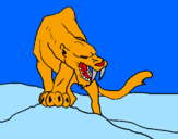 Desenho Tigre com dentes afiados pintado por dereck