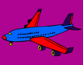 Desenho Avião de passageiros pintado por VOA ATE A LUA