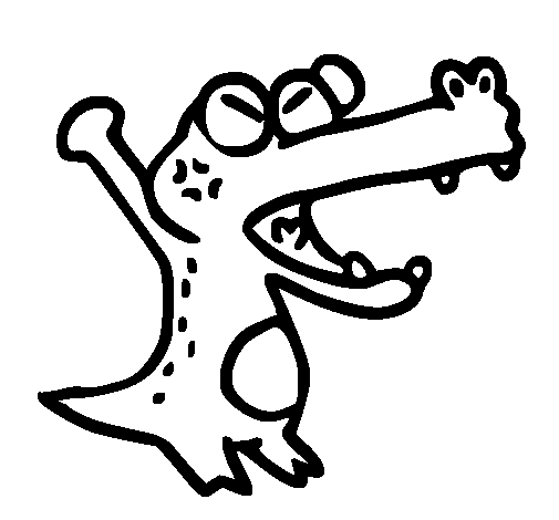 Desenho Crocodilo a gritar pintado por luiza