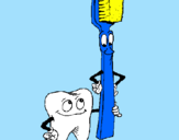 Desenho Dentes e escova de dentes pintado por HEITOR