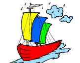 Desenho Barco veleiro pintado por rosi