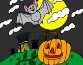 Desenho Paisagem Halloween pintado por satanas