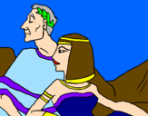 Desenho César e Cleopatra pintado por Linda