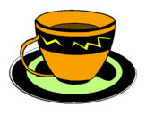 Desenho Taça de café pintado por isadora