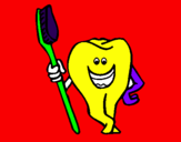 Desenho Dentes e escova de dentes pintado por Rafael Tiago