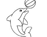 Desenho Golfinho a jogar com uma bola pintado por piupiu