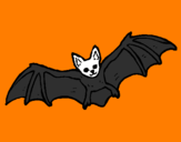 Desenho Morcego a voar pintado por ali