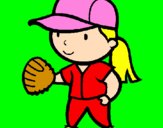 Desenho Jogadora de basebol pintado por livia