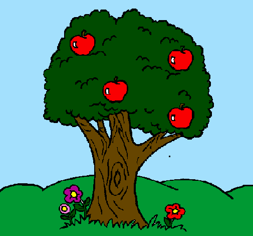 Desenho Macieira  pintado por Amandáh