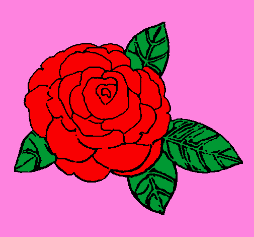 Desenho Rosa pintado por barbie