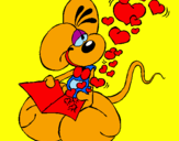 Desenho Rato apaixonado pintado por lara 10