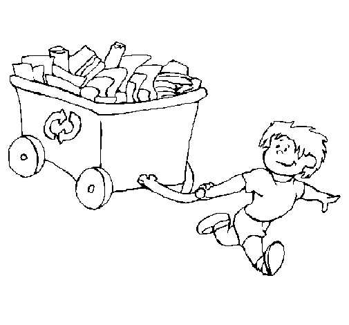 Desenho Menino a recliclar pintado por menino a reciclar