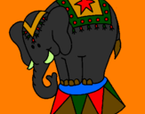 Desenho Elefante a actuar pintado por aKR