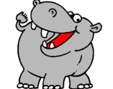 Desenho Hipopótamo pintado por Karine