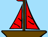 Desenho Barco veleiro pintado por ana  luisa