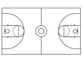 Desenho Quadra pintado por basquete