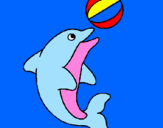 Desenho Golfinho a jogar com uma bola pintado por leylane 