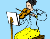 Desenho Dama violinista pintado por ana  luisa