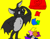 Desenho Morcego a recliclar pintado por joaovitor