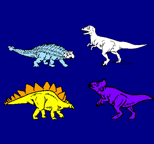 Desenho Dinossauros de terra pintado por dino dan