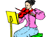 Desenho Dama violinista pintado por isabela