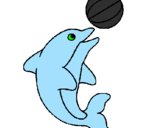 Desenho Golfinho a jogar com uma bola pintado por leonardo