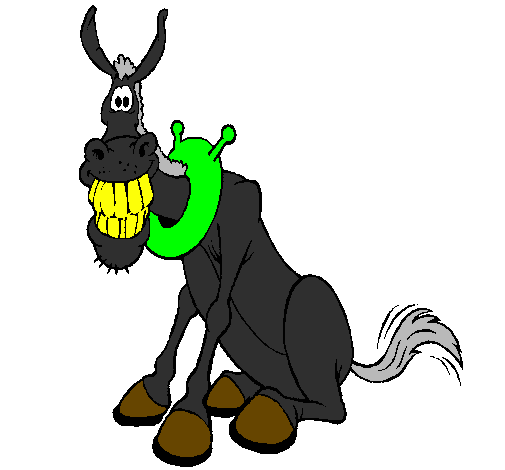 Desenho Burro com um grande sorriso pintado por o sorriso do burro