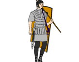 Desenho Soldado romano pintado por color 