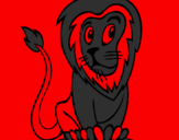 Desenho Leão pintado por Souza