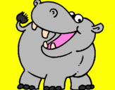 Desenho Hipopótamo pintado por vaca