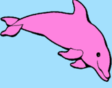 Desenho Golfinho contente pintado por SAMARA MELO