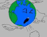 Desenho Terra doente pintado por vivian