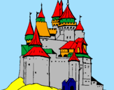 Desenho Castelo medieval pintado por castelo das cores