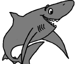 Desenho Tiburão alegre pintado por tubarão branco