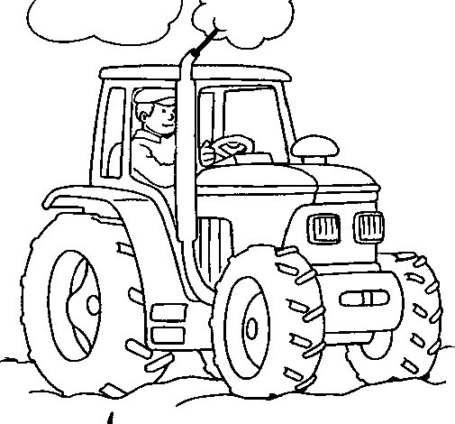 Desenho Tractor em funcionamento pintado por daniela de carli.