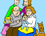 Desenho Família pintado por ana beatriz
