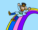 Desenho Duende no arco-íris pintado por ana luiza