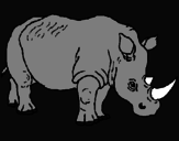 Desenho Rinoceronte pintado por felipe cabral