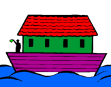 Desenho Arca de Noé pintado por o meu barco 
